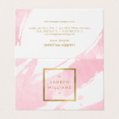 Abstracte Pastel roze Waterverf penseelstreken Visitekaartje (Buitenkant ongevouwen)