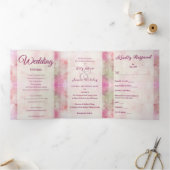 Abstracte Pastel Springtime Bruiloft Drieluik Uitnodiging (Binnen)