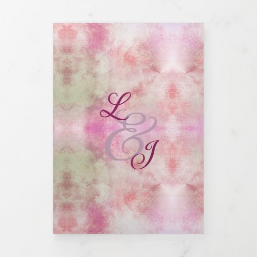 Abstracte Pastel Springtime Bruiloft Drieluik Uitnodiging (Cover)