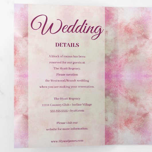 Abstracte Pastel Springtime Bruiloft Drieluik Uitnodiging (Binnenzijde eerst)