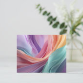 Abstracte Pastel Stof Golven  Briefkaart (Staand voorkant)