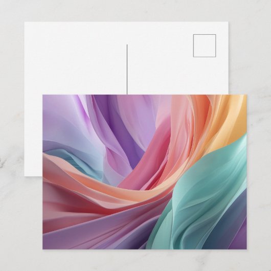 Abstracte Pastel Stof Golven  Briefkaart (Voorkant / Achterkant)