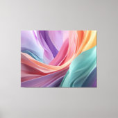 Abstracte pastel stof golven canvas afdruk (Voorkant)