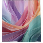 Abstracte pastel stof golven douchegordijn (Voorkant)