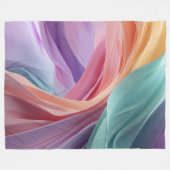 Abstracte pastel stof golven fleece deken (Voorkant (Horizontaal))