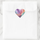 Abstracte pastel stof golven  hart sticker (Tas)
