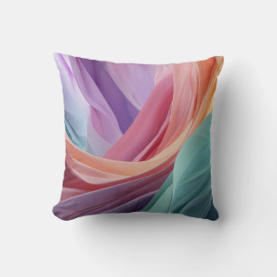 Abstracte Pastel Stof Golven Kussen