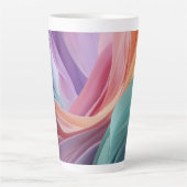 Abstracte pastel stof golven latte mok (Voorkant)
