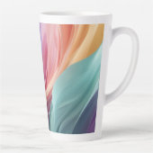 Abstracte pastel stof golven latte mok (Rechts)