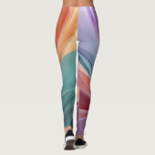 Abstracte pastel stof golven leggings (Achterkant)