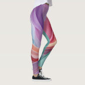 Abstracte pastel stof golven leggings (Rechts)