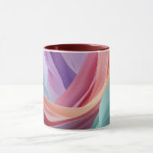 Abstracte pastel stof golven mok (Midden)