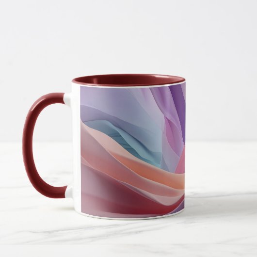 Abstracte pastel stof golven mok (Links)