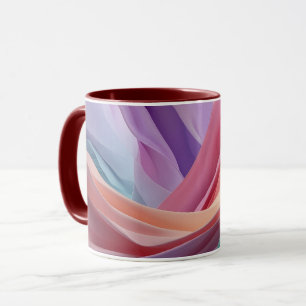 Abstracte pastel stof golven mok