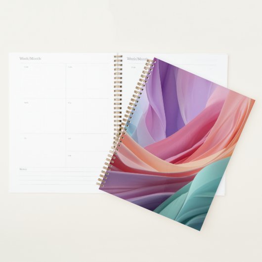 Abstracte pastel stof golven planner (Display)