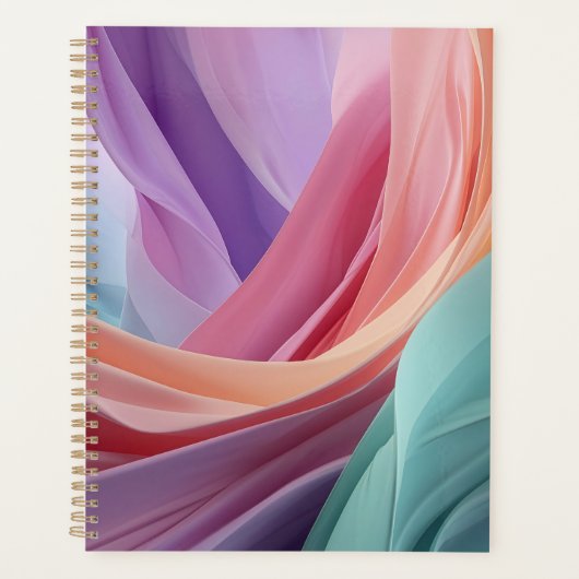 Abstracte pastel stof golven planner (Voorkant)