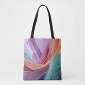 Abstracte Pastel Stof Golven Tote Bag (Voorkant)
