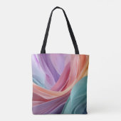Abstracte Pastel Stof Golven Tote Bag (Achterkant)