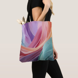 Abstracte Pastel Stof Golven Tote Bag