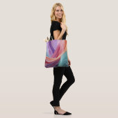 Abstracte Pastel Stof Golven Tote Bag (Op model)