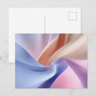 Abstracte pastel stofstroom met zachte rondingen briefkaart