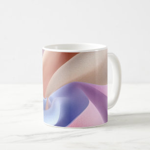 Abstracte pastel stofstroom met zachte rondingen koffiemok