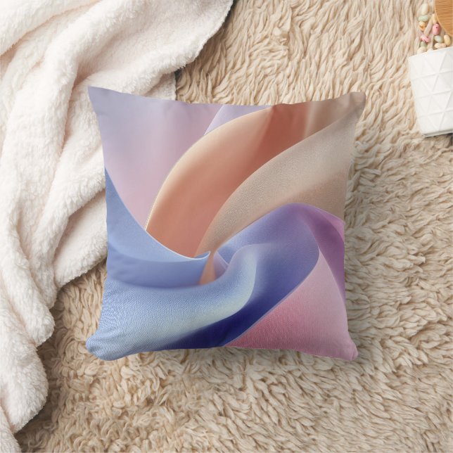 Abstracte pastel stofstroom met zachte rondingen kussen (Deken)