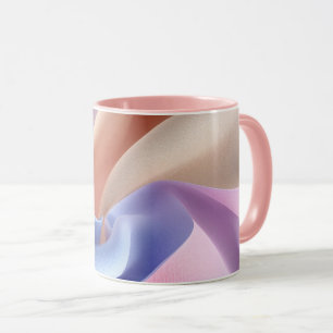 Abstracte pastel stofstroom met zachte rondingen mok