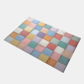 Abstracte pastel Tegel wandpatroon Deurmat (Schuin)