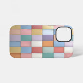 Abstracte pastel Tegel wandpatroon iPhone Hoesje (Achterkant horizontaal)