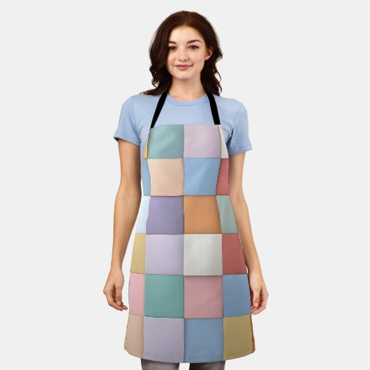 Abstracte pastel Tegel wandpatroon Schort (Gedragen)