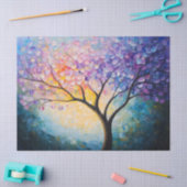 Abstracte Pastel Tree Spring Oil Painting Decoupag Tissuepapier (Craft)