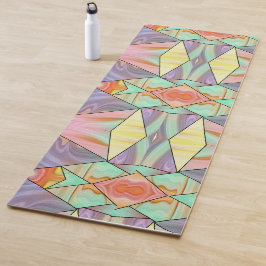 Abstracte Pastel Vloeibare Marmer Geometrische Gla Yogamat