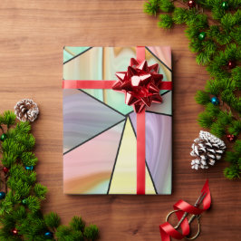 Abstracte Pastel Vloeibare Marmer Geometrische Vor Cadeaupapier