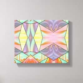 Abstracte Pastel Vloeibare Marmer Geometrische Vor Canvas Afdruk