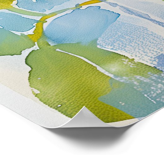 Abstracte pastel Waterverf bladeren Poster (Hoek)