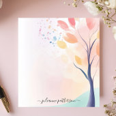 Abstracte pastel Waterverf boom gepersonaliseerde  Notitieblok