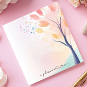Abstracte pastel Waterverf boom gepersonaliseerde  Notitieblok