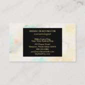 *~* Abstracte Pastel Waterverf Glitter Gold Lijst Visitekaartje (Achterkant)
