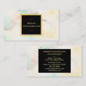 *~* Abstracte Pastel Waterverf Glitter Gold Lijst Visitekaartje (Voorkant / Achterkant)