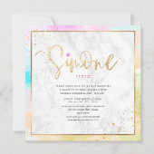 Abstracte pastel Waterverf golven bat mitswa Kaart (Voorkant)