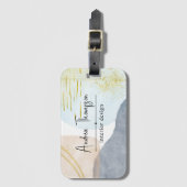 Abstracte Pastel Waterverf Vormen Gold Foil Bagagelabel (Voorkant (verticaal))