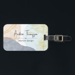 Abstracte Pastel Waterverf Vormen Gold Foil Bagagelabel<br><div class="desc">Abstracte Pastel Waterverf is Gold Foil bagagelabel perfect voor interieurontwerpers,  consultant,  art director,  professionals,  marketingmanager. Hij heeft een zachte blauwe,  perzikroompastelvorm en een gouden folie strokken voor een chic vibe.</div>