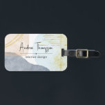 Abstracte Pastel Waterverf Vormen Gold Foil Bagagelabel<br><div class="desc">Abstracte Pastel Waterverf is Gold Foil bagagelabel perfect voor interieurontwerpers,  consultant,  art director,  professionals,  marketingmanager. Hij heeft een zachte blauwe,  perzikroompastelvorm en een gouden folie strokken voor een chic vibe.</div>