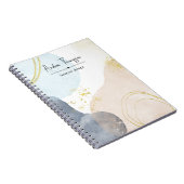 Abstracte Pastel Waterverf Vormen Gold Foil Notitieboek (Rechterzijde)