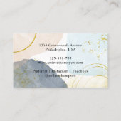 Abstracte Pastel Waterverf Vormen Gold Foil Visitekaartje (Achterkant)