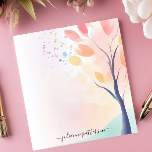 Abstracte Pastel Waterverfteboom Gepersonaliseerde Notitieblok