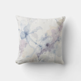Abstracte pastelblauwe en paarse vloeibare inktspa kussen