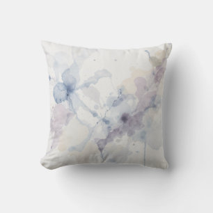 Abstracte pastelblauwe en paarse vloeibare inktspa kussen