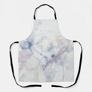 Abstracte pastelblauwe en paarse vloeibare inktspa schort